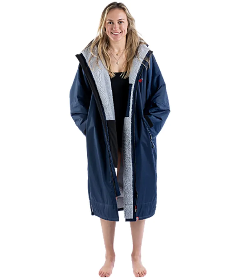 Dryrobe Adult Advance Long Sleeve Change Robe V3 Medium Navy/Grey-1
